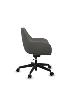Chaises De Bureau>Camif FLOKK Fauteuil de bureau entièrement capitonné piétement 5 branches à roulettes FAN 10Z - - Roulettes pour sol dur Gris