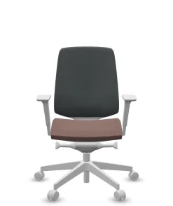 Chaises De Bureau>Camif FLOKK Fauteuil de bureau base grise et dossier résille Light Up 250SL - - Roulettes pour sol dur Assise Terracotta