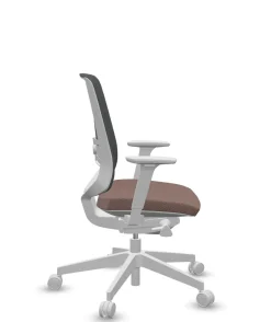 Chaises De Bureau>Camif FLOKK Fauteuil de bureau base grise et dossier résille Light Up 250SL - - Roulettes pour sol dur Assise Terracotta