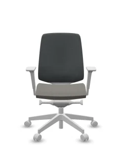 Chaises De Bureau>Camif FLOKK Fauteuil de bureau base grise et dossier résille Light Up 250SL - - Roulettes pour sol dur Assise Beige