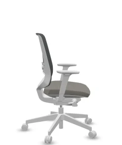 Chaises De Bureau>Camif FLOKK Fauteuil de bureau base grise et dossier résille Light Up 250SL - - Roulettes pour sol dur Assise Beige