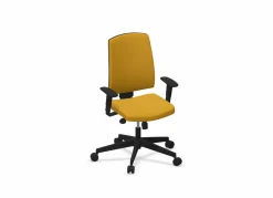 Chaises De Bureau>Camif FLOKK Fauteuil de bureau dossier capitonné et accoudoirs réglables Raya 23S - - Roulettes pour sol dur Jaune