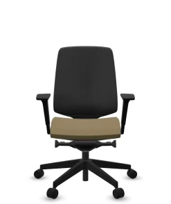 Chaises De Bureau>Camif FLOKK Fauteuil de bureau base noire et dossier résille Light Up 250SL - - Roulettes pour sol dur Assise Jaune