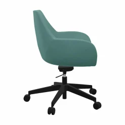 Chaises De Bureau>Camif FLOKK Fauteuil de bureau entièrement capitonné piétement 5 branches à roulettes FAN 10Z - - Roulettes pour sol dur Bleu Vert