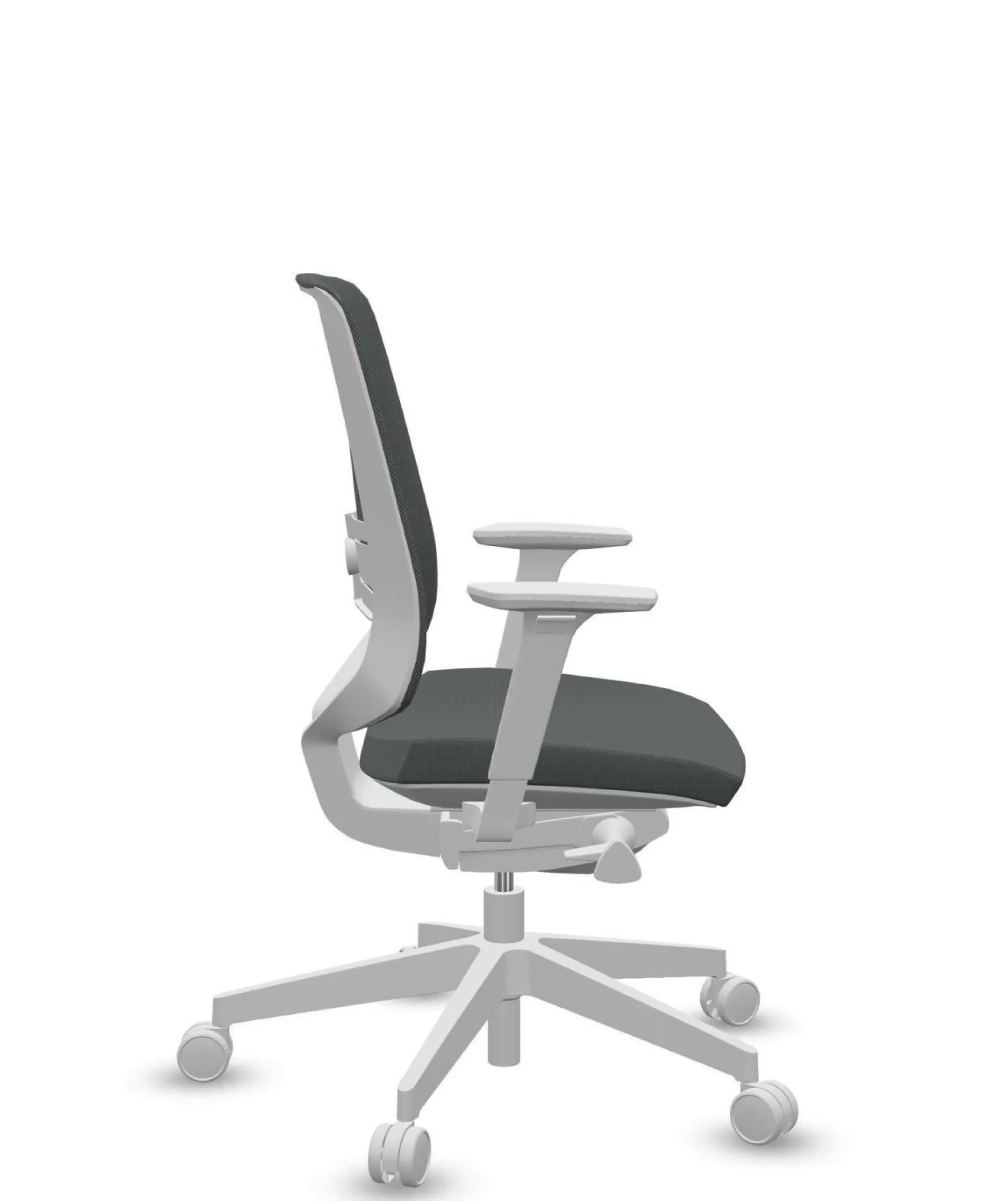 Chaises De Bureau>Camif FLOKK Fauteuil de bureau base grise et dossier résille Light Up 250SL - - Roulettes pour sol dur Assise Grise