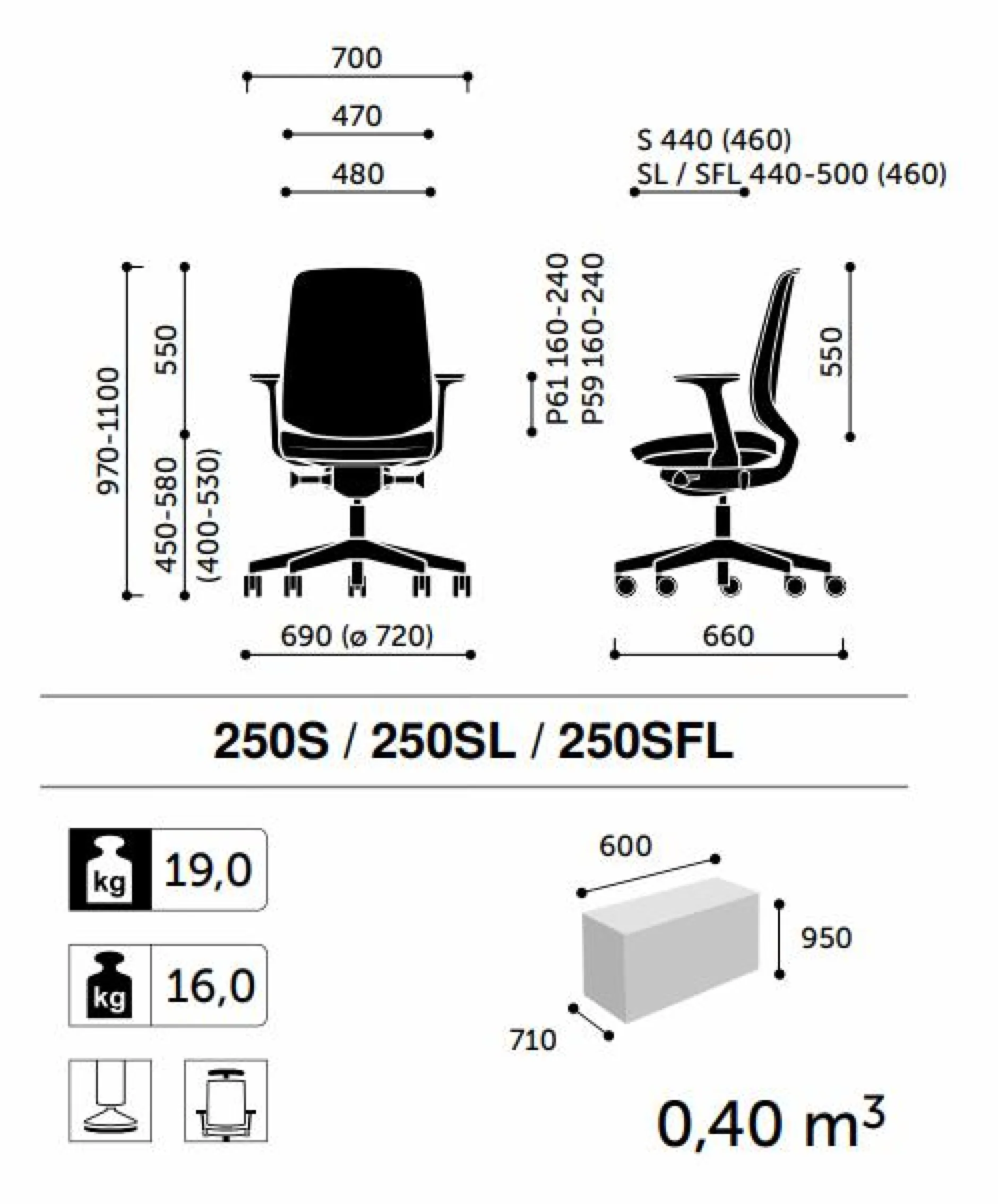 Chaises De Bureau>Camif FLOKK Fauteuil de bureau base grise et dossier résille Light Up 250SL - - Roulettes pour sol dur Assise Grise