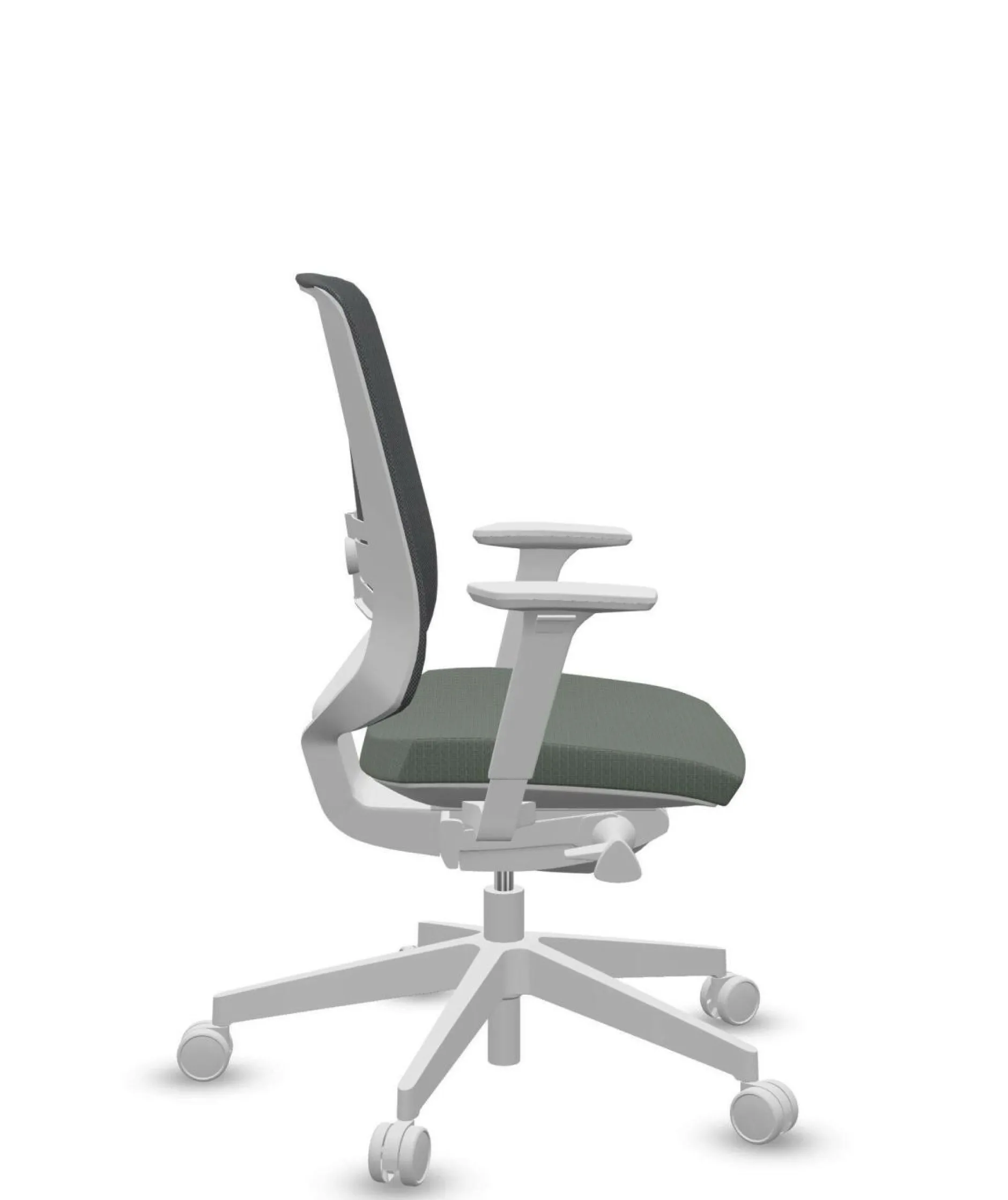 Chaises De Bureau>Camif FLOKK Fauteuil de bureau base grise et dossier résille Light Up 250SL - - Roulettes pour sol dur Assise Vert Sauge