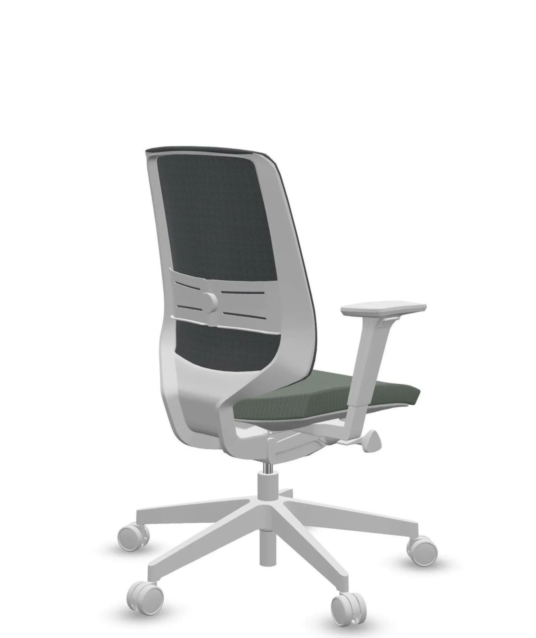 Chaises De Bureau>Camif FLOKK Fauteuil de bureau base grise et dossier résille Light Up 250SL - - Roulettes pour sol dur Assise Vert Sauge