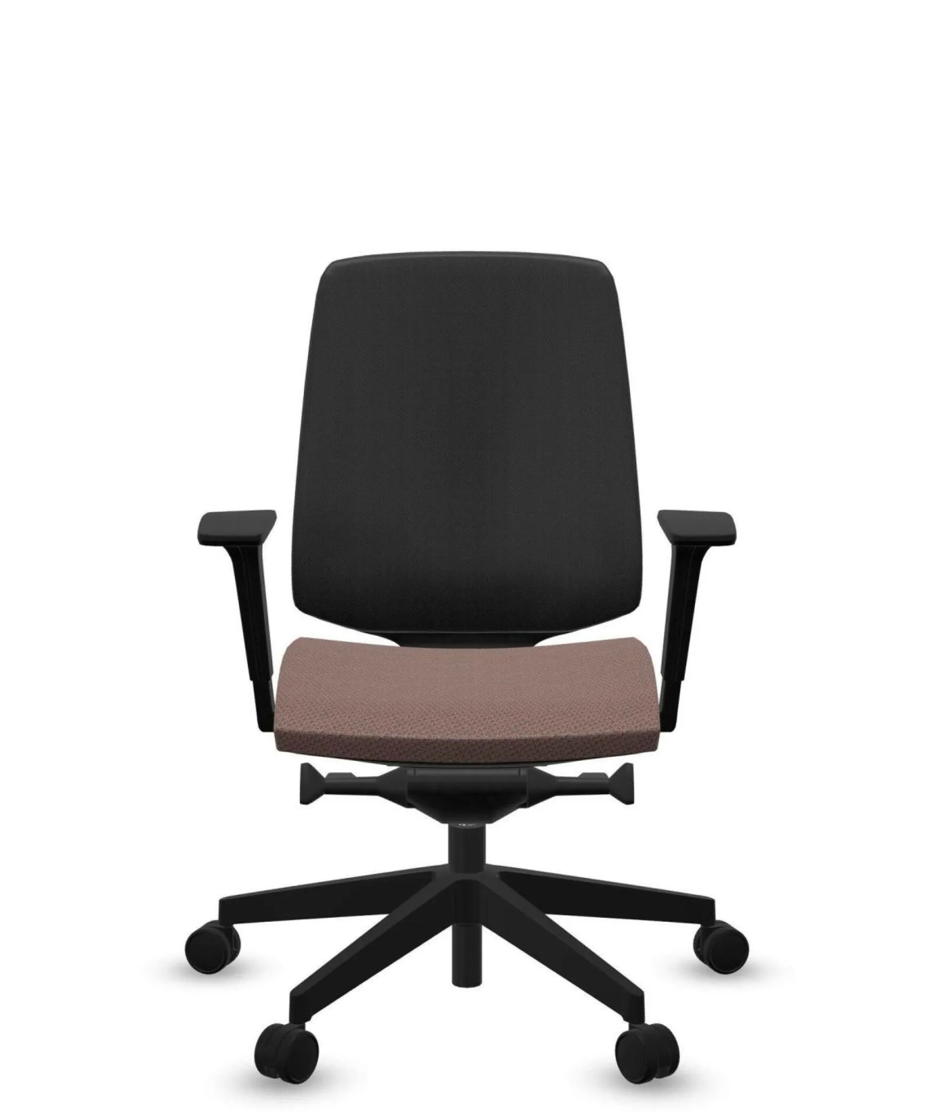Chaises De Bureau>Camif FLOKK Fauteuil de bureau base noire et dossier résille Light Up 250SL - - Roulettes pour sol dur Assise Terracotta