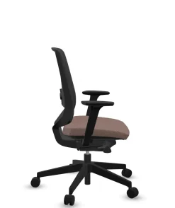 Chaises De Bureau>Camif FLOKK Fauteuil de bureau base noire et dossier résille Light Up 250SL - - Roulettes pour sol dur Assise Terracotta