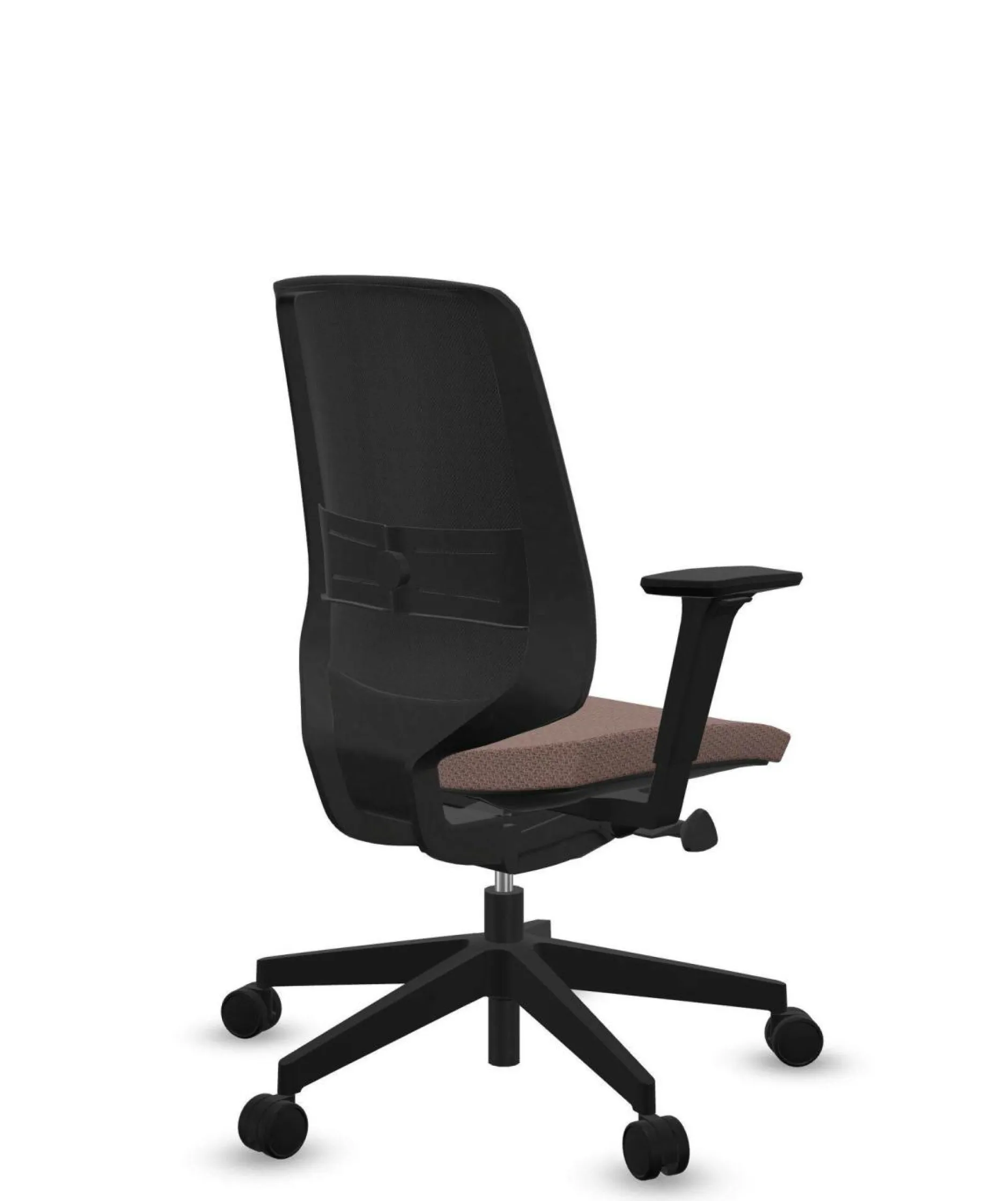 Chaises De Bureau>Camif FLOKK Fauteuil de bureau base noire et dossier résille Light Up 250SL - - Roulettes pour sol dur Assise Terracotta