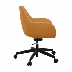 Chaises De Bureau>Camif FLOKK Fauteuil de bureau entièrement capitonné piétement 5 branches à roulettes FAN 10Z - - Roulettes pour sol dur Jaune