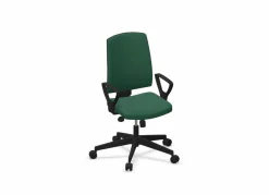 Chaises De Bureau>Camif FLOKK Fauteuil de bureau dossier capitonné et plastique noir avec accoudoirs fixes Raya 21S - - Roulettes pour sol dur Vert