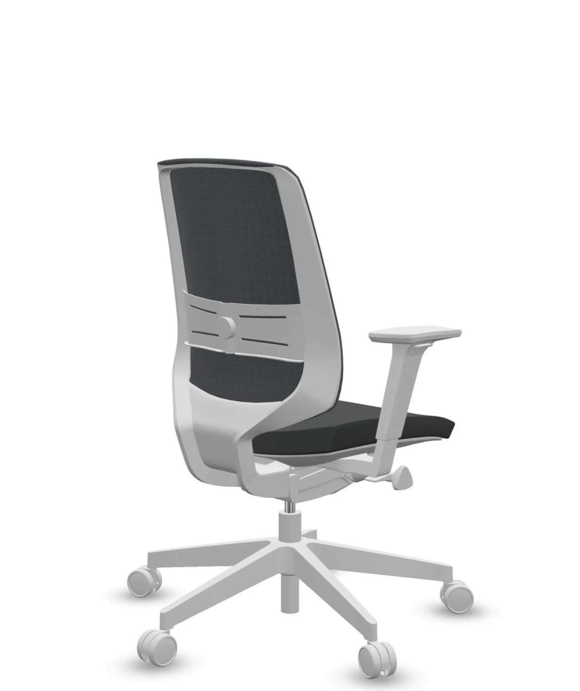 Chaises De Bureau>Camif FLOKK Fauteuil de bureau base grise et dossier résille Light Up 250SL - - Roulettes pour sol dur Assise Noire