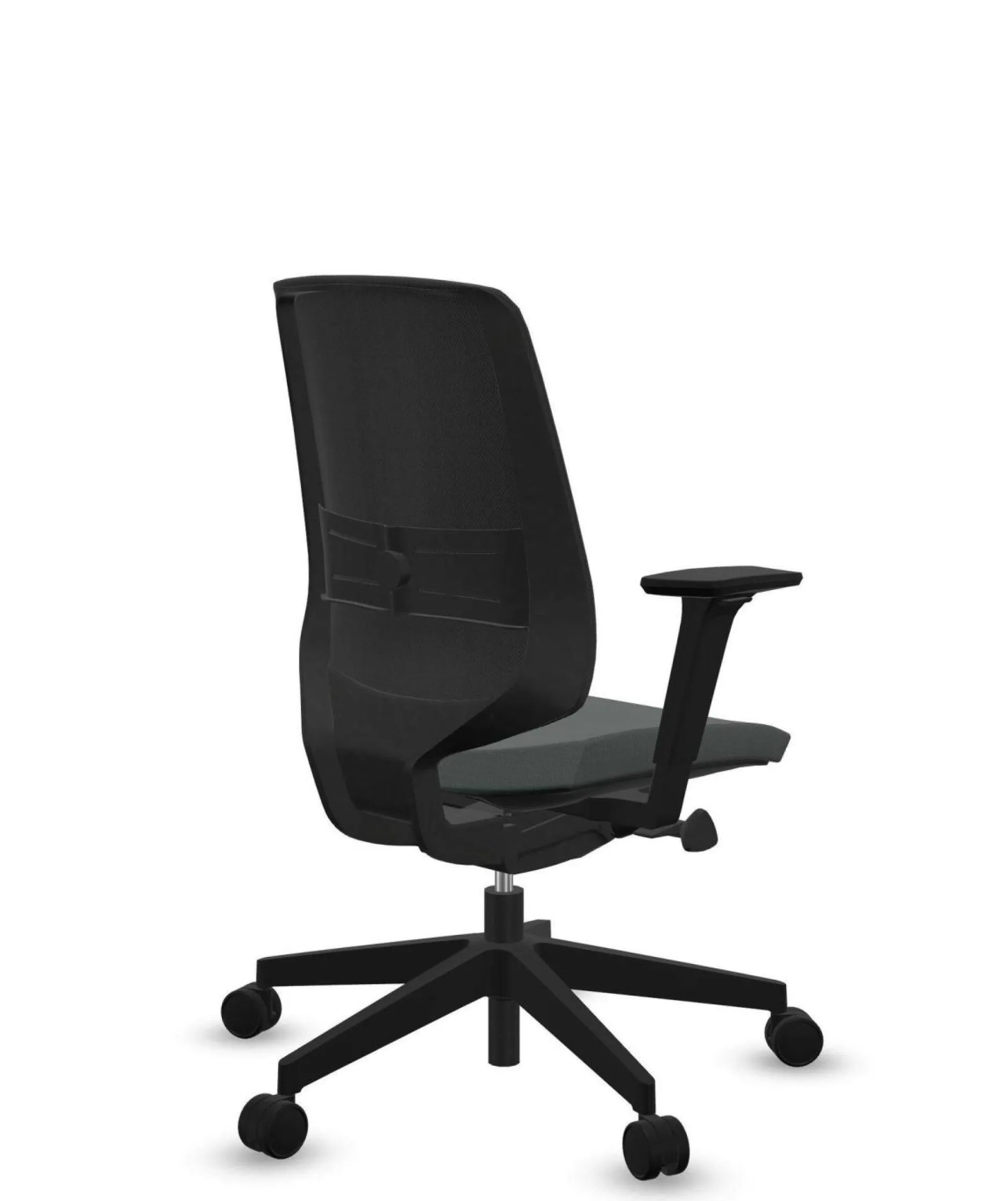 Chaises De Bureau>Camif FLOKK Fauteuil de bureau base noire et dossier résille Light Up 250SL - - Roulettes pour sol dur Assise Grise