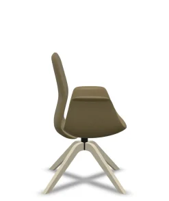 Chaises De Bureau>Camif FLOKK Fauteuil de bureau à dossier inclinable pieds bois Ellie Pro 20HW - Jaune