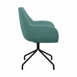 Chaises De Bureau>Camif FLOKK Fauteuil entièrement capitonné piètement 4 branches métal FAN 10H - Bleu Vert