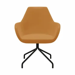 Chaises De Bureau>Camif FLOKK Fauteuil entièrement capitonné piètement 4 branches métal FAN 10H - Jaune