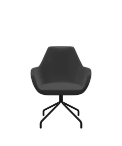 Chaises De Bureau>Camif FLOKK Fauteuil entièrement capitonné piètement 4 branches métal FAN 10H - Gris Anthracite