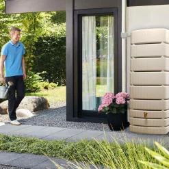 Récupérateurs D'Eau>Camif GARANTIA Kit Récupérateur d'Eau Cuve Murale 500 L Slim Sable