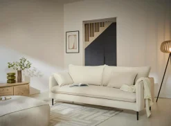 Repose-Pieds>Camif Grand pouf tissu Otis - Crème