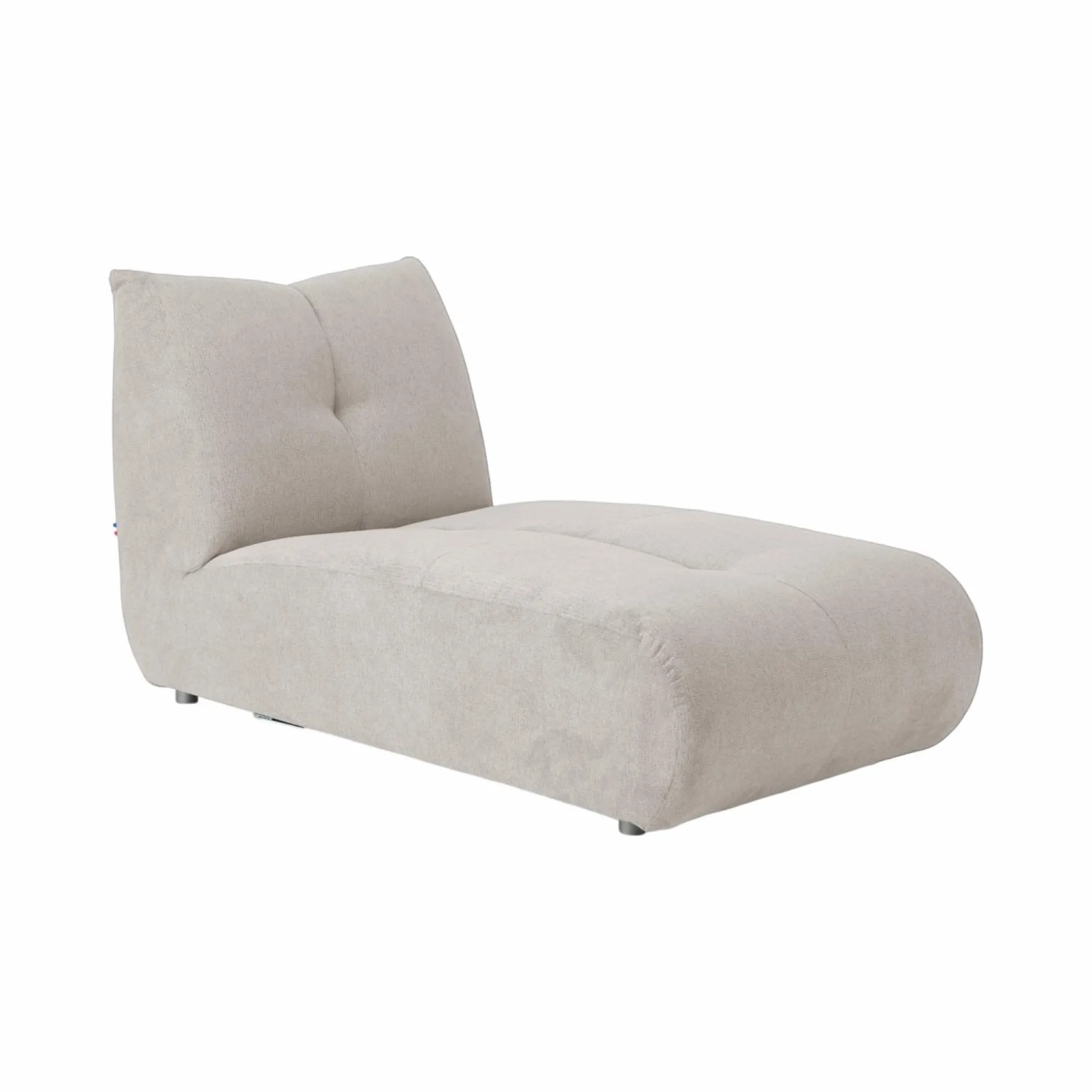 Canapés Modulables>Camif Grande chauffeuse et méridienne tissu Benny - - 1,5 place Naturel