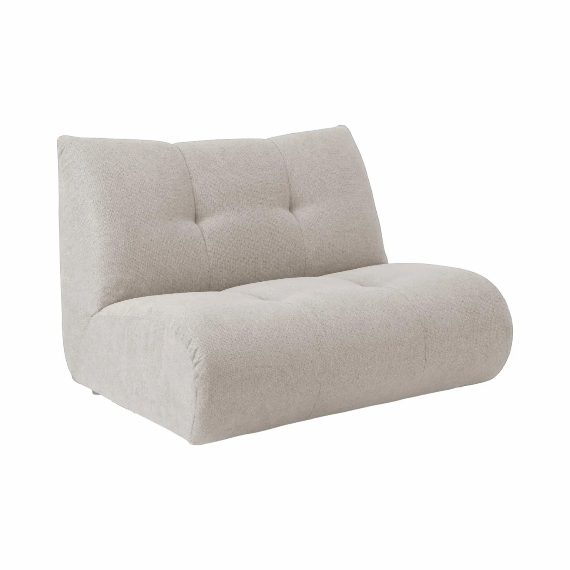 Canapés Modulables>Camif Grande chauffeuse et méridienne tissu Benny - - 1,5 place Naturel