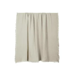 Plaids|Plaids>Camif HAOMY Plaid double voile de coton Vanly - - 130 x 180 cm Naturel