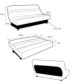 Housses De Clic-Clac Et Bz|Housses De Clic-Clac Et Bz>Camif Housse de clic-clac Heva - Bleu Canard