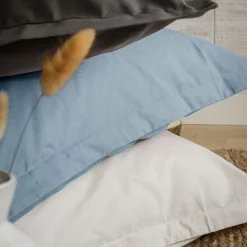 Housses De Couette>Camif Housse de couette coton bio Fil & Sens - - 140 x 200 cm Bleu Céladon