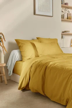 Housses De Couette>Camif Housse de couette coton lin Valentine - - 140 x 200 cm Curry