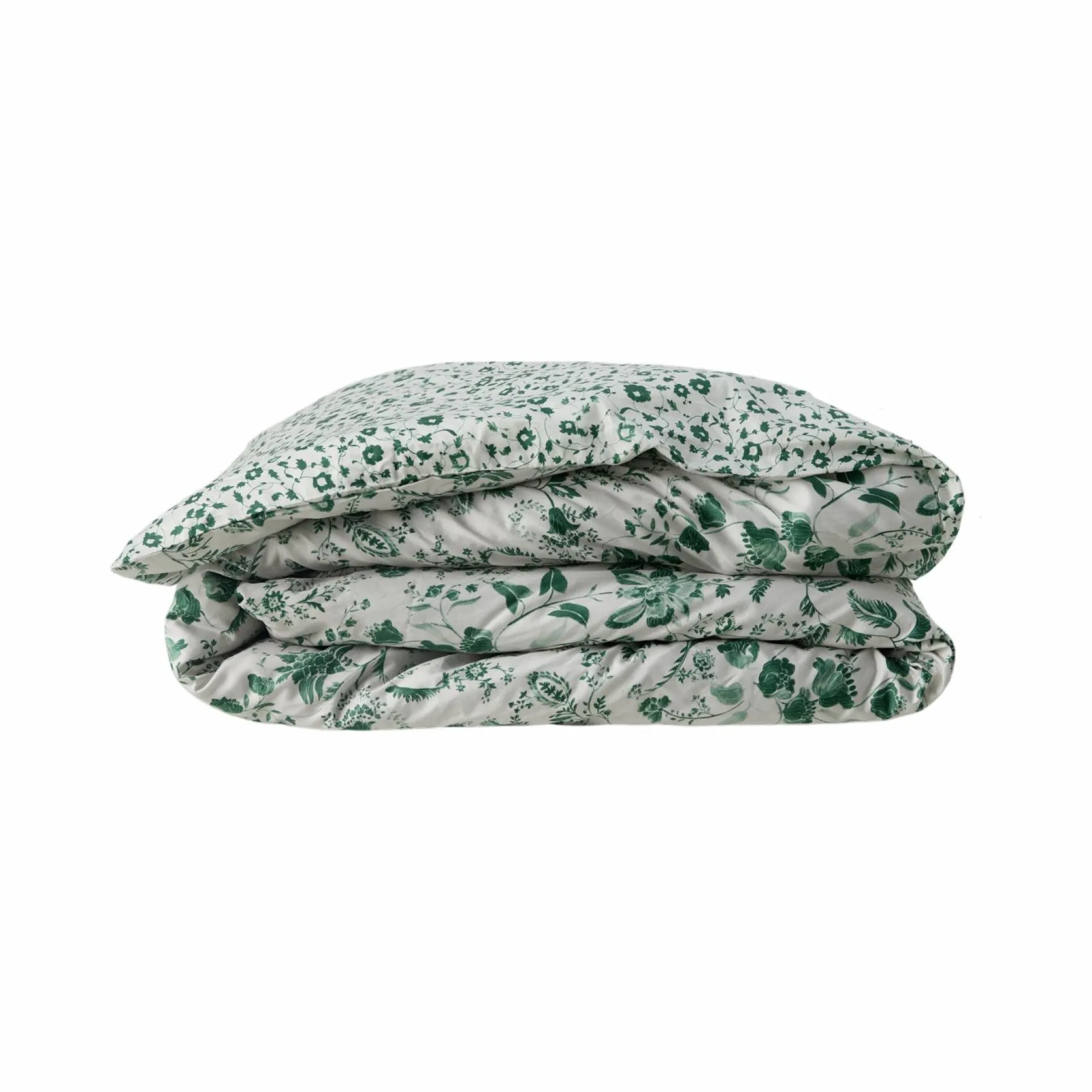 Housses De Couette>Camif Housse de couette satin Pondichéry - - 260 x 240 cm Vert feuille
