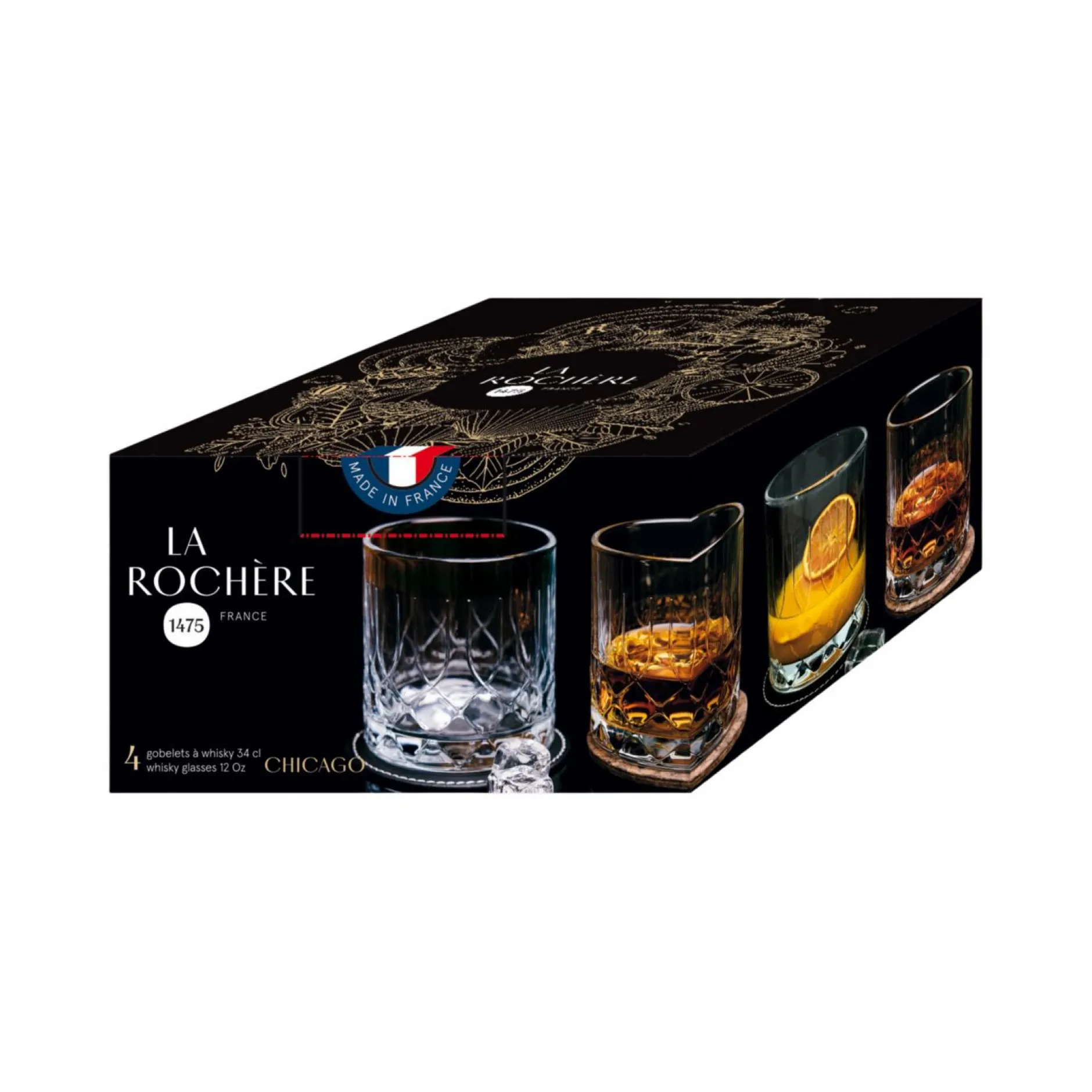Verres|Verres>Camif LA ROCHERE Set de 4 gobelets à whisky Chicago