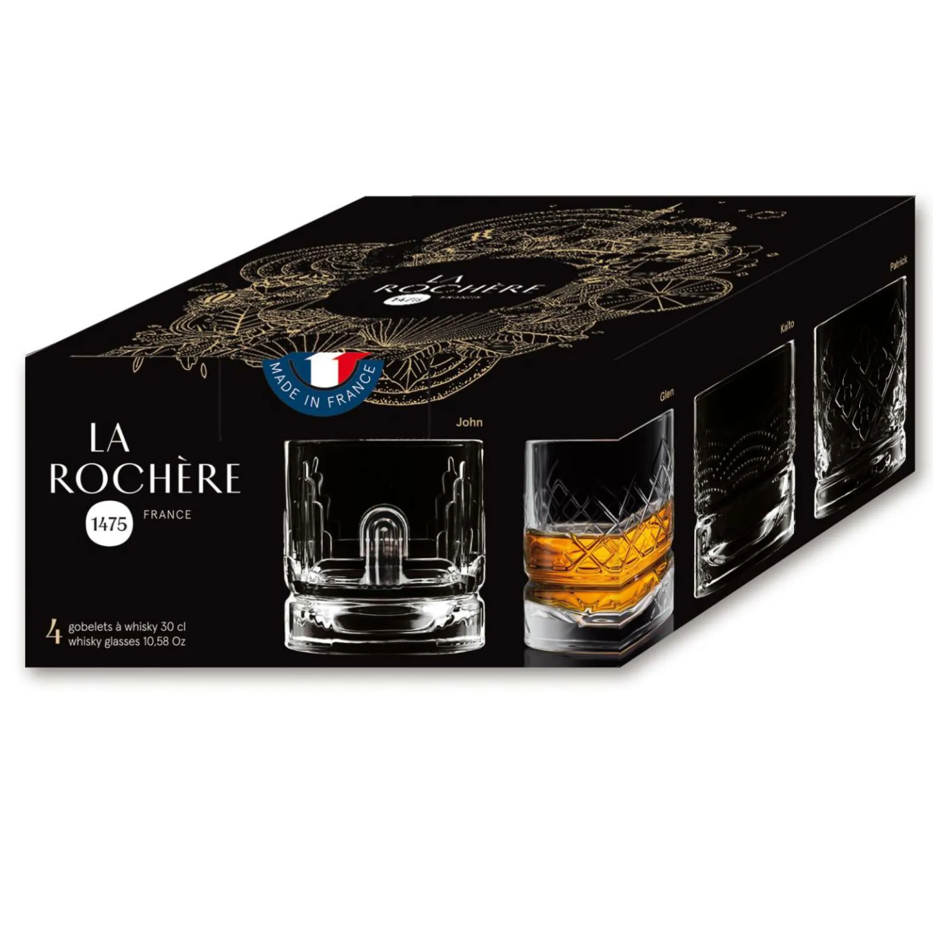 Verres|Verres>Camif LA ROCHERE Set de 4 gobelets whisky Dandy