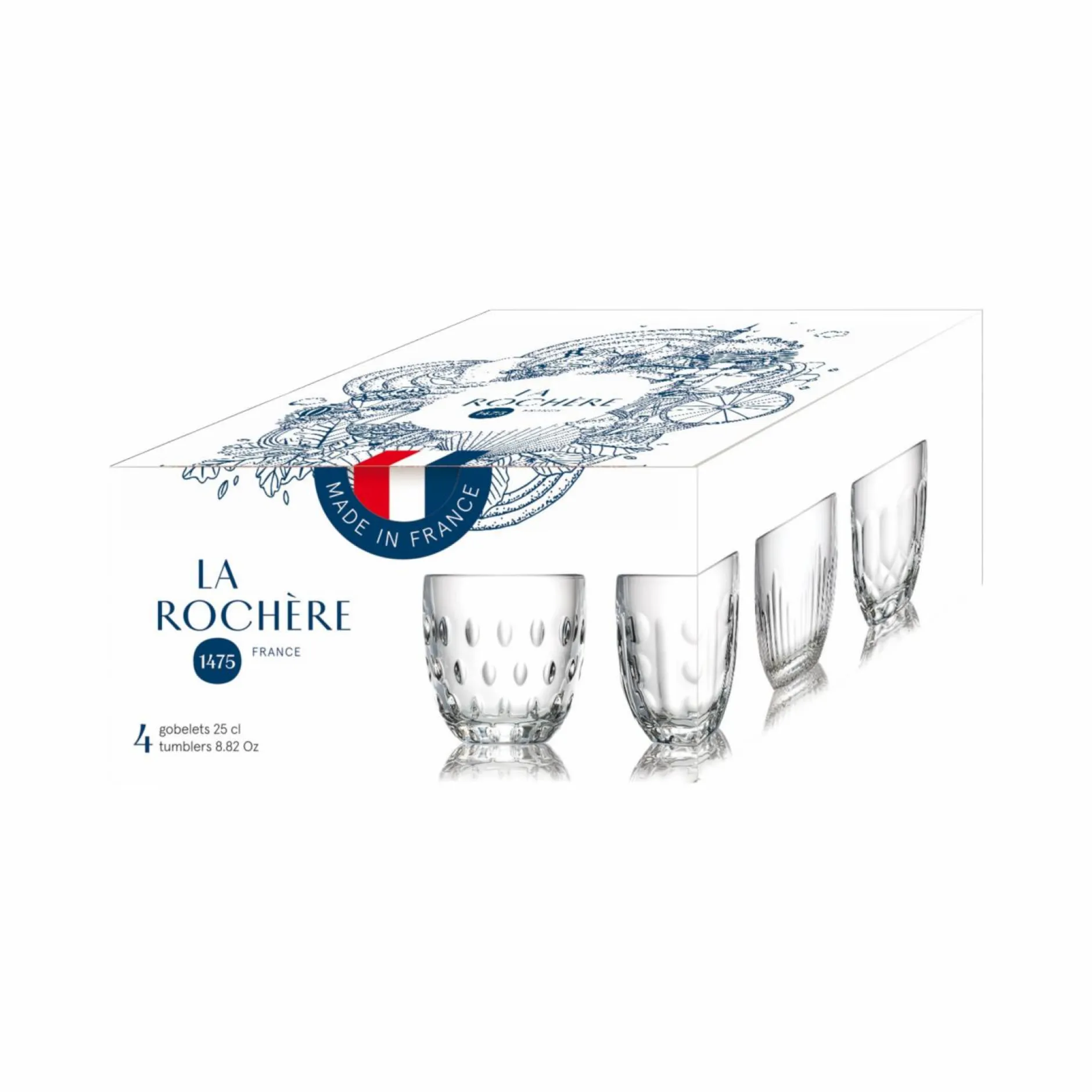 Verres|Verres>Camif LA ROCHERE Set de 4 gobelets assortis Troquet