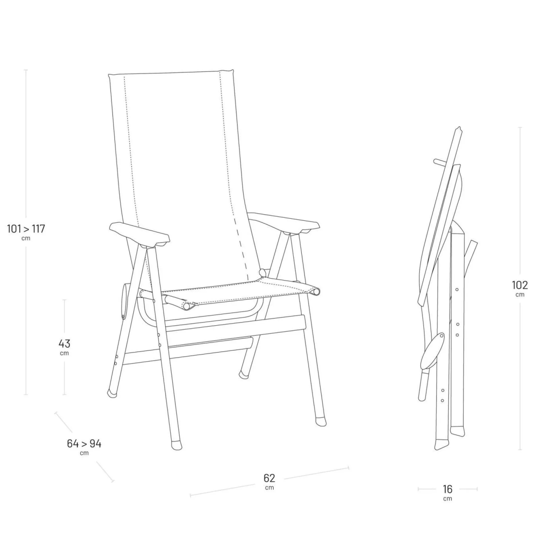 Fauteuils De Jardin>Camif LAFUMA Fauteuil Pliant Zen It Batyline® Duo - Obsidian