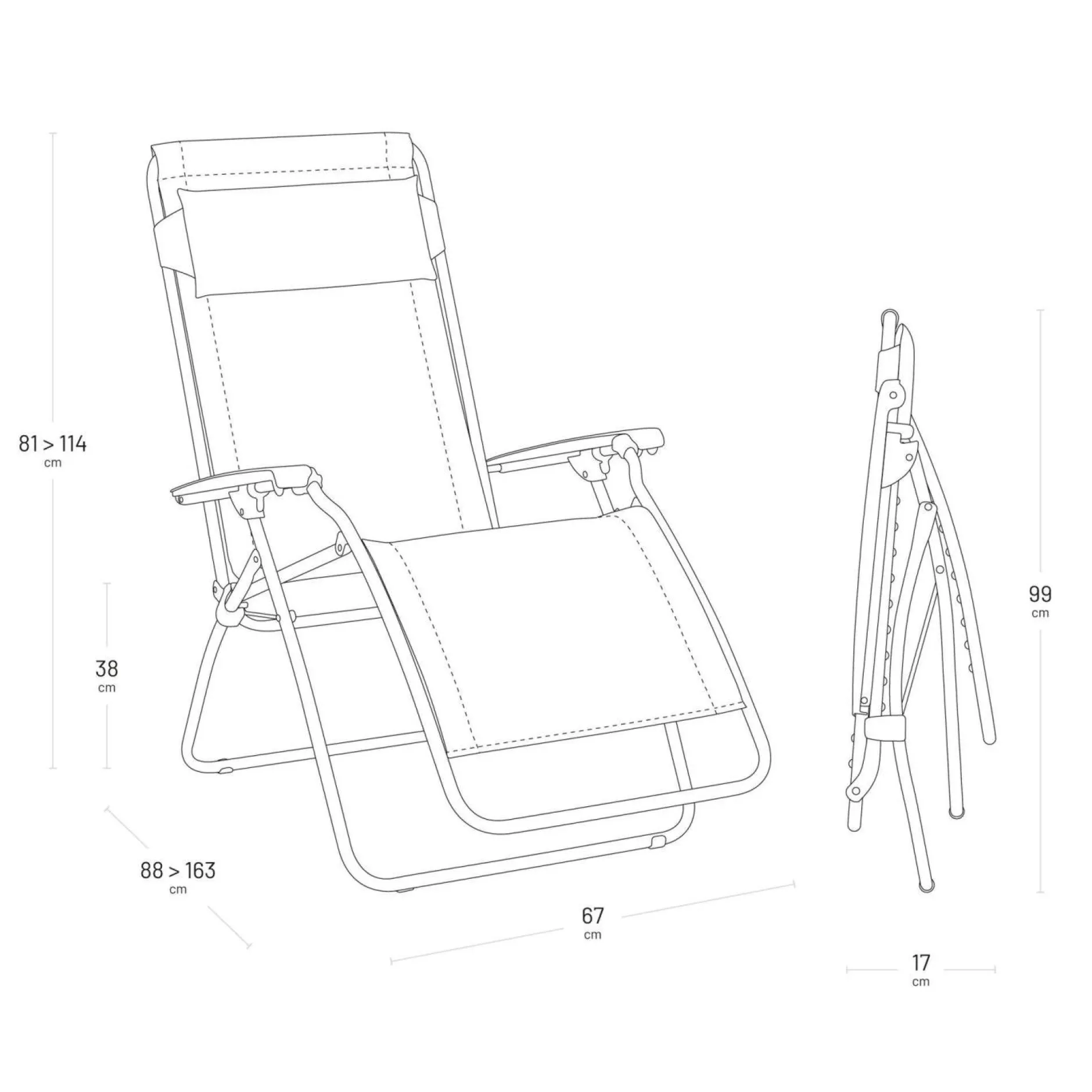 Transats Et Relax>Camif LAFUMA Fauteuil Relax Pliant R Clip - Tilleul
