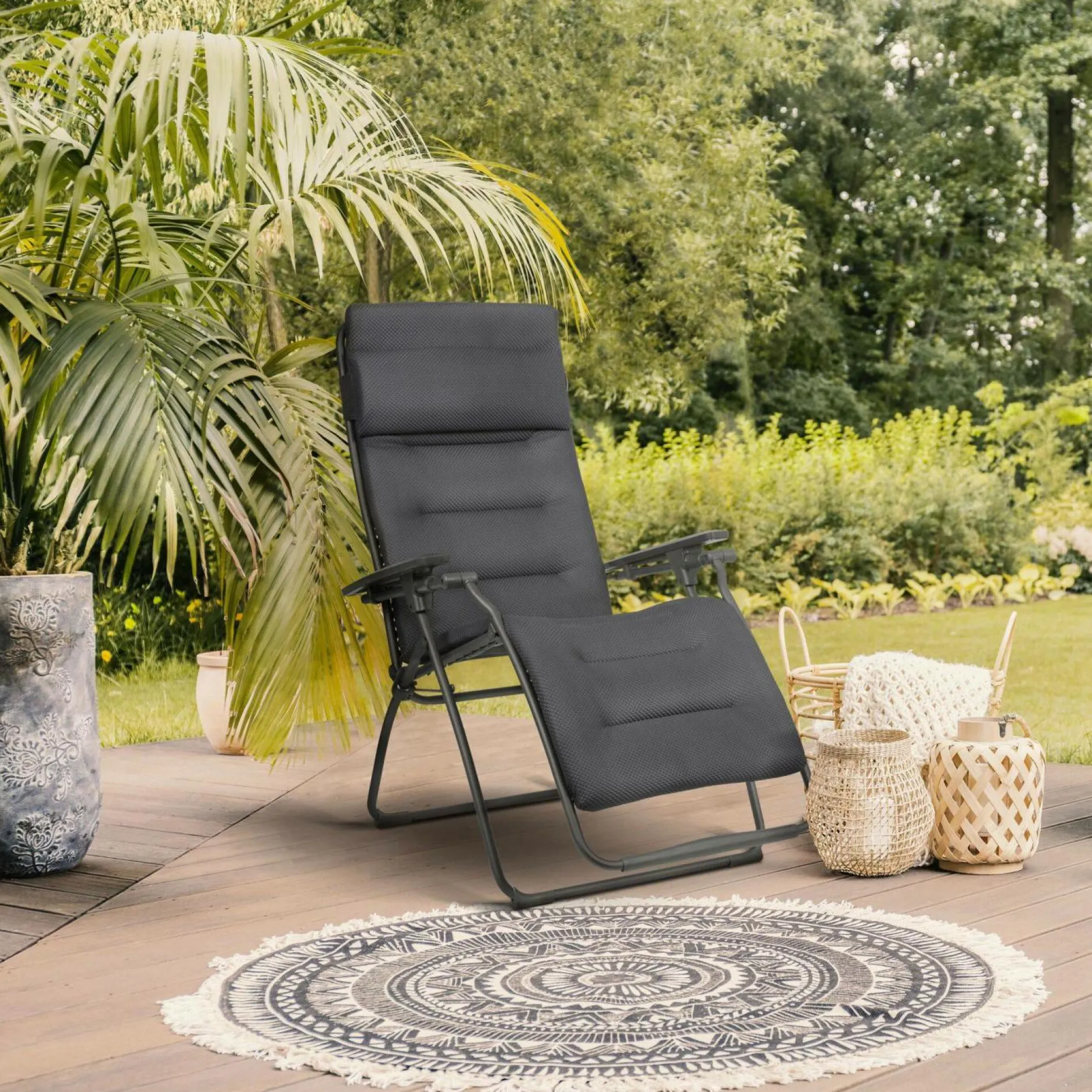 Transats Et Relax>Camif LAFUMA Fauteuil Relax Pliant Futura BeComfort® - Gris Foncé