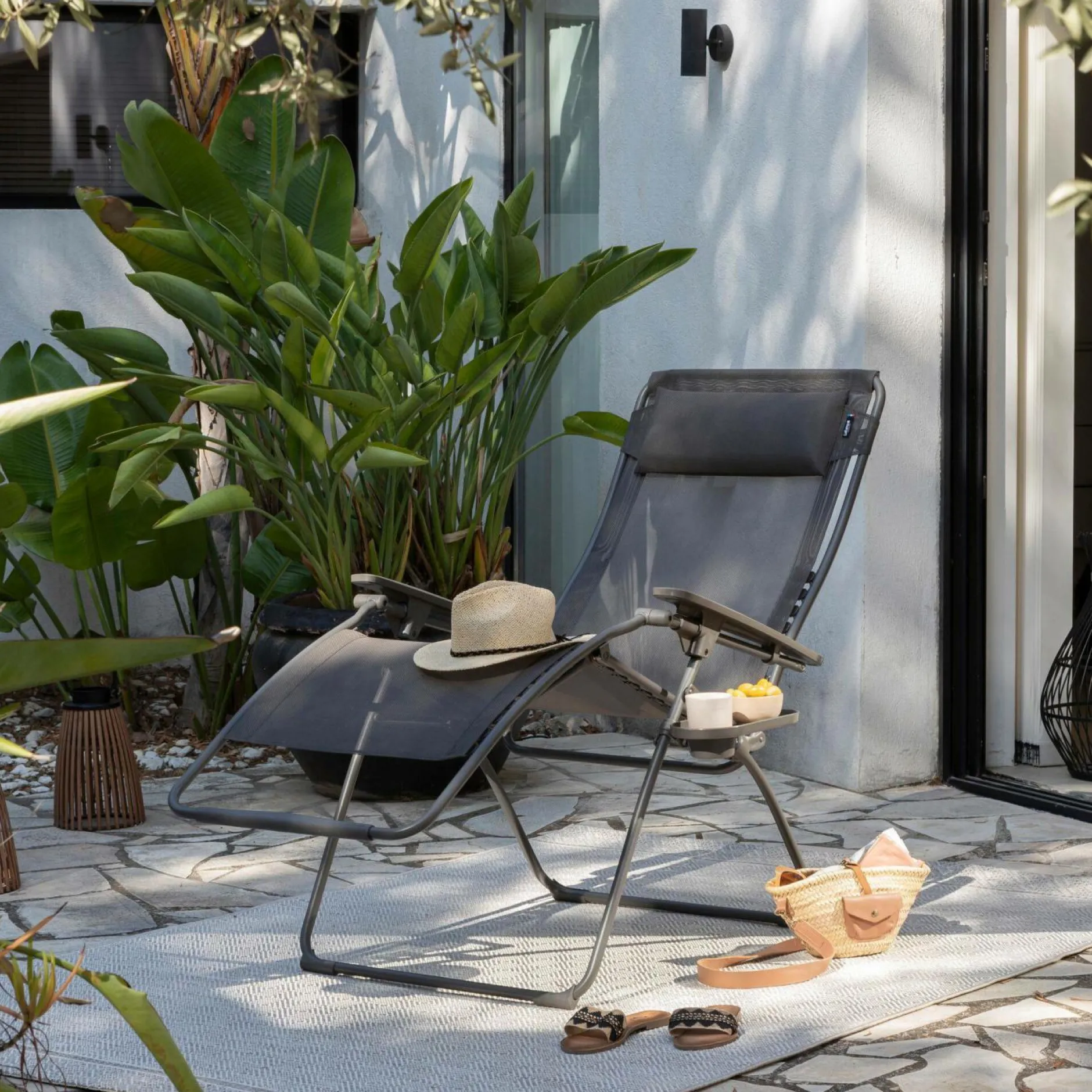 Accessoires Transats>Camif LAFUMA Tablette Porte Gobelet Recyclée Pour Fauteuil Relax - Noir