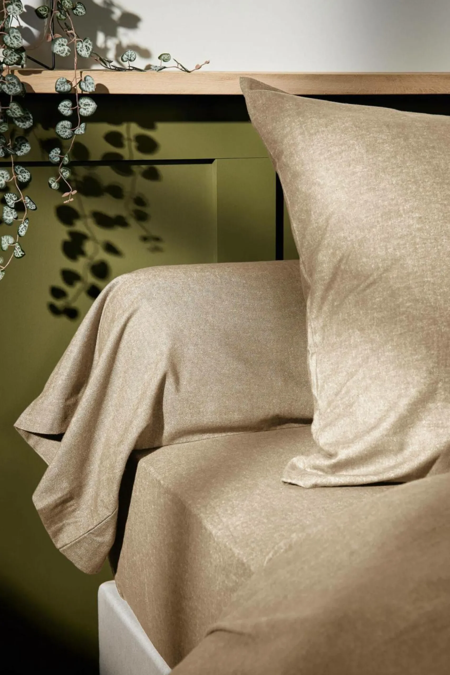 Draps Housse>Camif LASA HOME Drap housse coton flanelle Livia - - 140 x 190 cm Sable