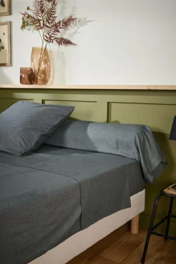 Draps>Camif LASA HOME Drap plat coton flanelle Livia - - 240 x 300 cm Graphite