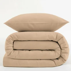 Housses De Couette>Camif LASA HOME Housse de couette coton flanelle Livia - - 240 x 220 cm Sable