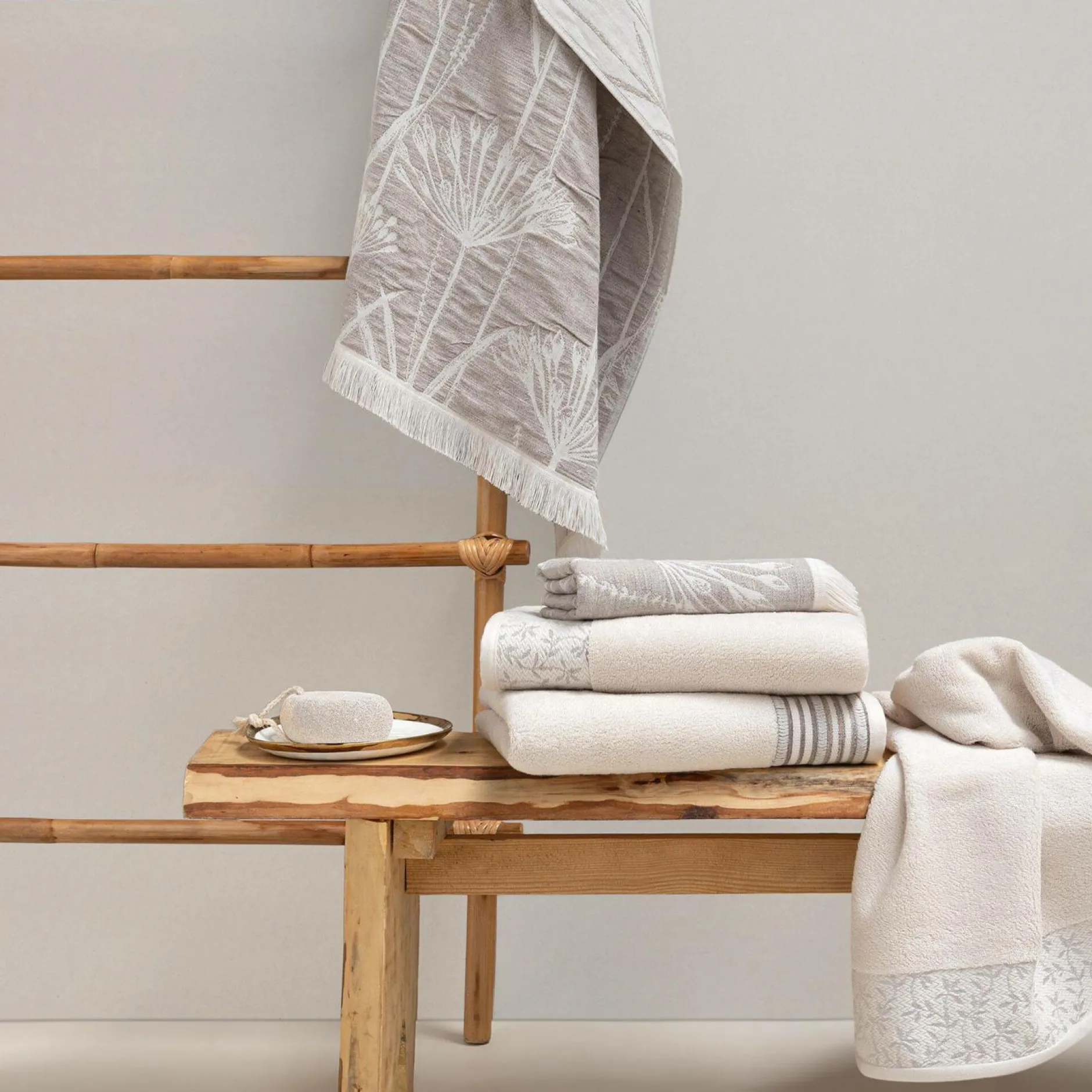 Serviettes De Bain>Camif LASA HOME Serviette de bain coton Léontina, - - 100 x 150 cm Floral
