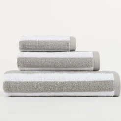 Serviettes De Bain>Camif LASA HOME Serviette de bain coton recyclé Lucia - - 100 x 150 cm Gris