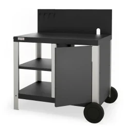 Dessertes Planchas>Camif LE MARQUIER Desserte Allure Duo en Acier Noir et Inox