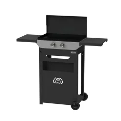 Ensembles Planchas Et Dessertes>Camif LE MARQUIER Ensemble Plancha Gaz, Chariot et Couvercle en Acier et Inox Original