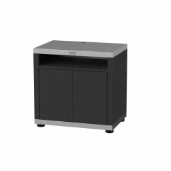 Cuisines D'Extérieur>Camif LE MARQUIER Meuble Cuisson avec Tablette pour Cuisine d'Extérieur 80 x 55 cm en Acier Noir - Acier Noir/Inox