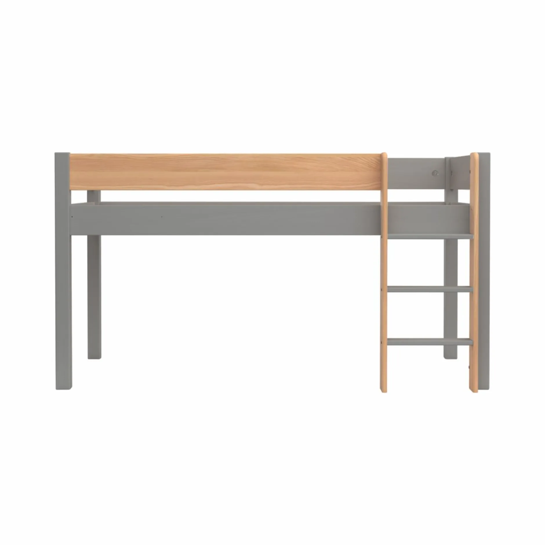 Chambres Enfant|Chambres Enfant>Camif Lit mi-hauteur Sylvio - Gris/Bois