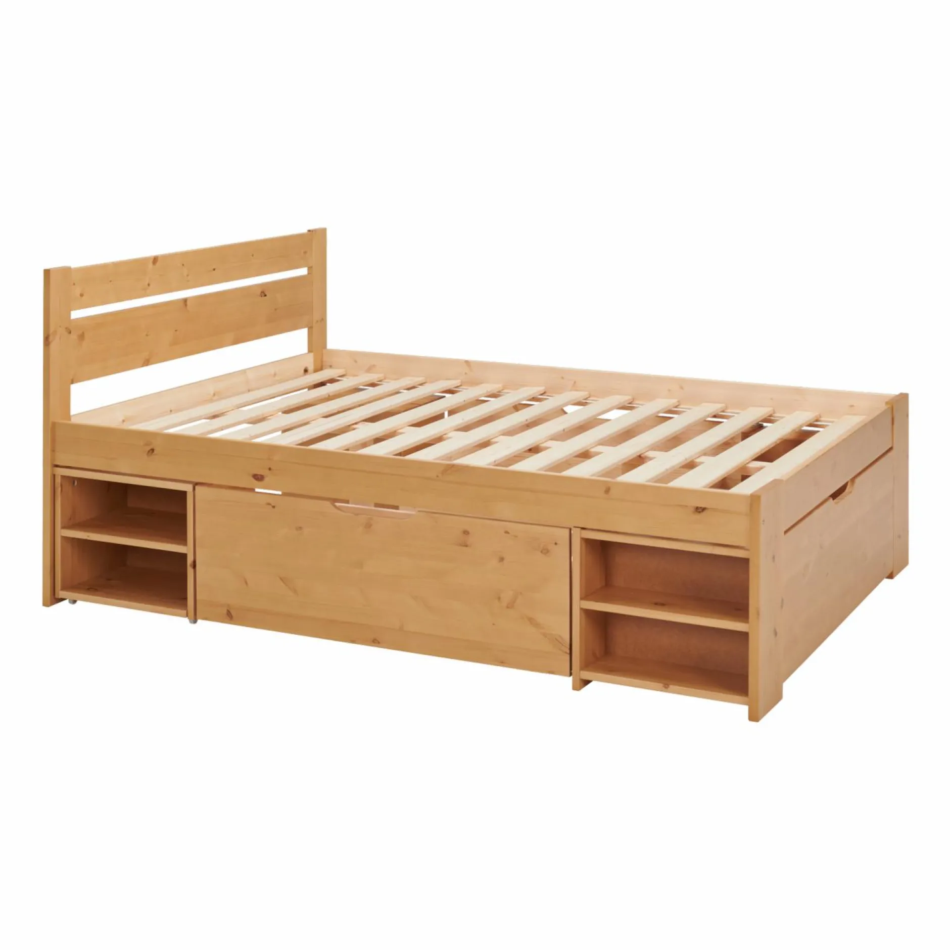 Lits Avec Rangement|Lits Avec Rangement>Camif Lit rangement bois massif Tara - - 140 x 200 cm Miel