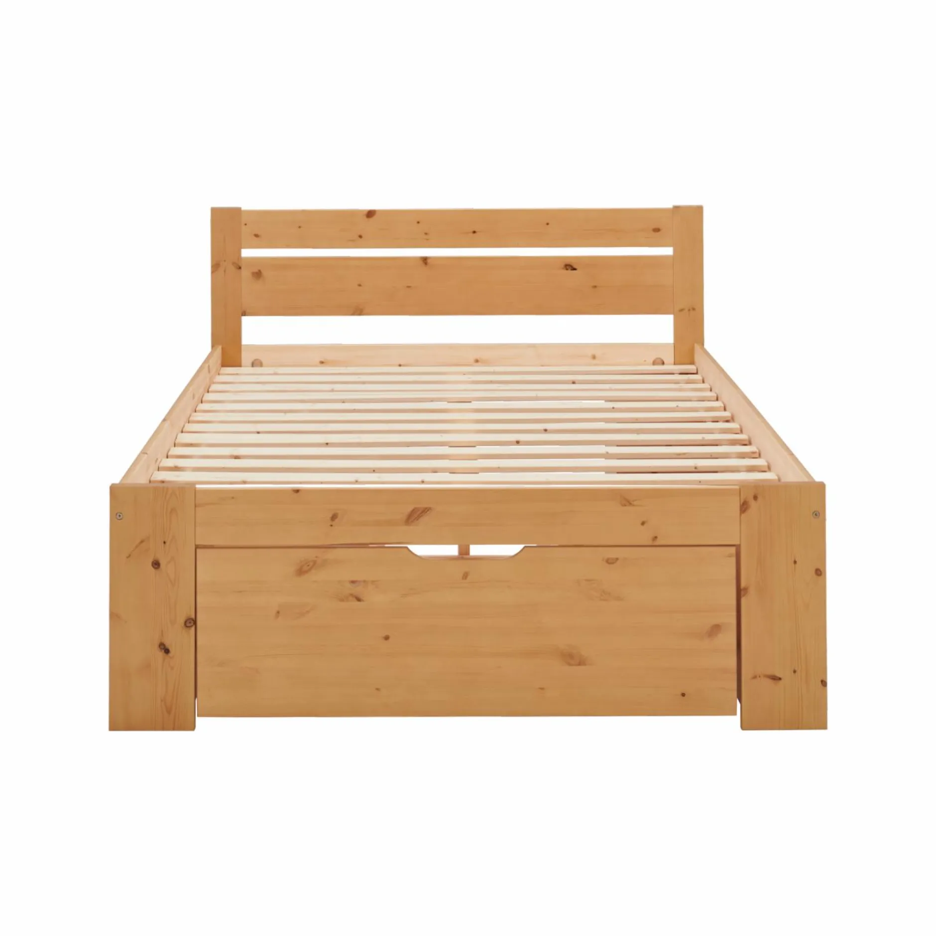 Lits Avec Rangement|Lits Avec Rangement>Camif Lit rangement bois massif Tara - - 140 x 200 cm Miel